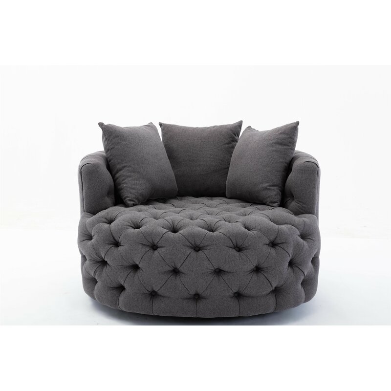 Shenzhou 42 9 W Tufted Swivel Barrel Chair Wayfair   42.9%2522 W Tufted Swivel Barrel Chair 